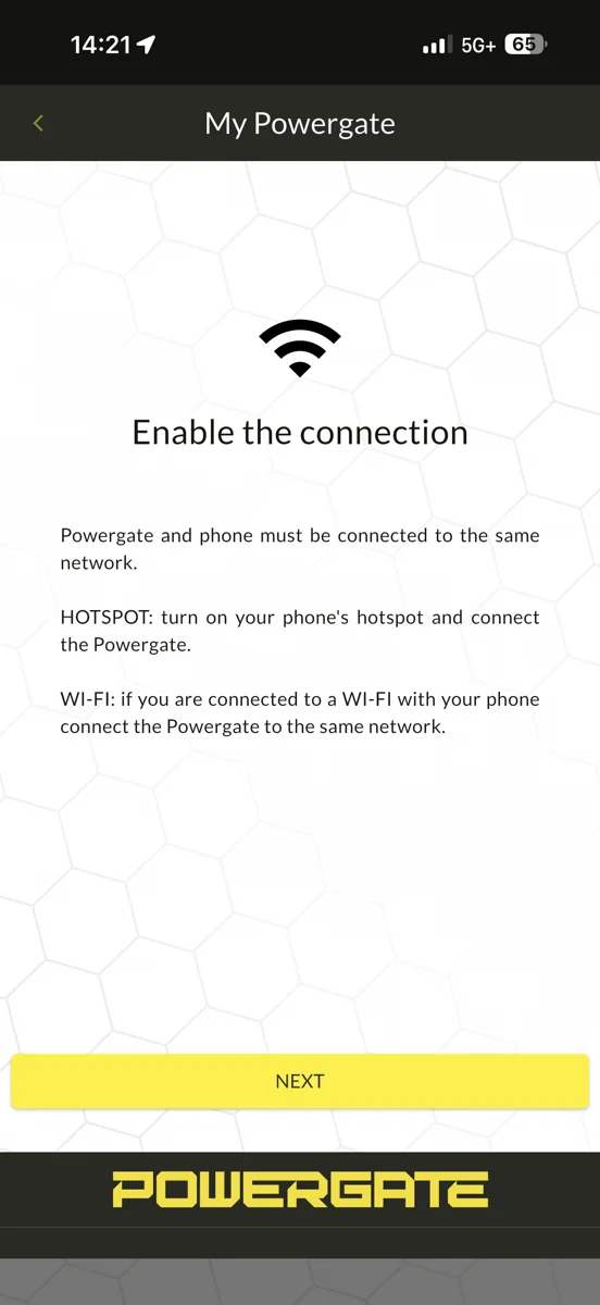 Powergate App：同じネットワークへの画面