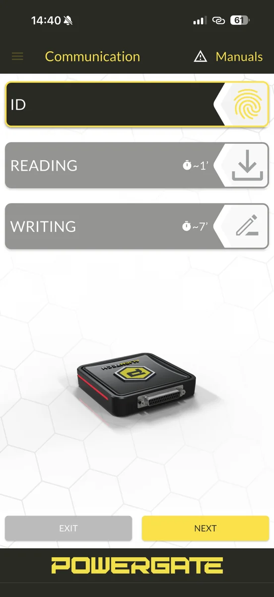 Powergate App：IDを取得の画面